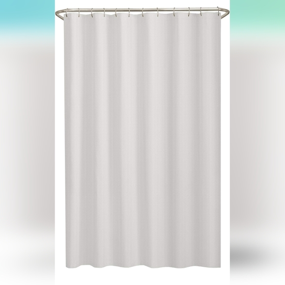 New Maytex Norwich Textured Fabric Shower Curtain or Liner, White 72.00" x 70.00 - Picture 6 of 7